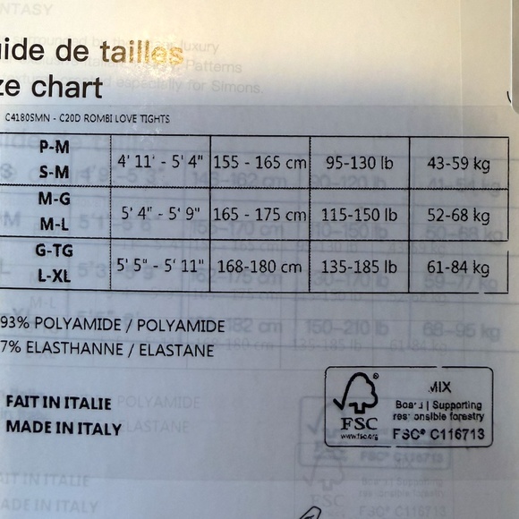 Love & diamonds black sheer pantyhose fantasy tights made in Italy NWT - Picture 8 of 8